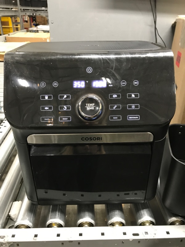 Photo 2 of *Tested-Missing Racks* COSORI Air Fryer Toaster Combo, 10 Qt Family Size 14-in-1 Functions (1000+ APP Recipes), Dishwasher-Safe Accessories with Roast Tray and Dehydrate Racks, Black Oven Pro Black Oven