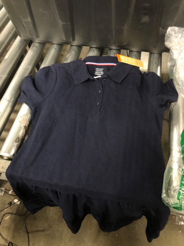 Photo 2 of French Toast Girls' Ruffle Pique Polo Dress 14-16 Navy