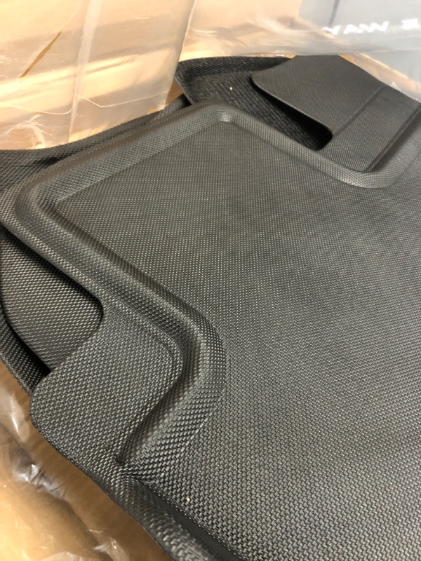 Photo 4 of 3D MAXpider Custom Fit KAGU Floor Mat (BLACK) for 2018-2019 TESLA MODEL 3 - 1ST ROW 2ND ROW Black Front and Second Row