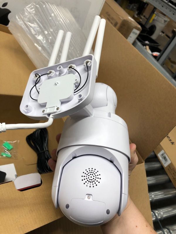 Photo 1 of *NEW IN BOX* EVKVO With Motion Security Outdoor Camera Tilt Sirens View 1080P Pan WiFi Night And 355° Spotlight Wireless Color Detection Home Webcam