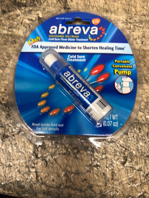 Photo 2 of *EXP: 2/2024* Abreva 10 Percent Docosanol Cold Sore Treatment, Treats Your Fever Blister in 2.5 Days - 0.07 oz Pump