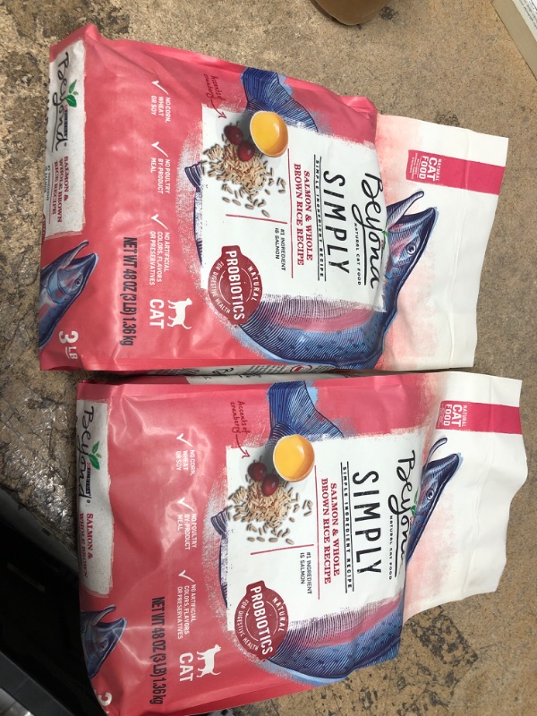 Photo 2 of **BB:03/2023*- 2 OF- Purina Beyond Natural Limited Ingredient Dry Cat Food, Simply Salmon & Whole Brown Rice Recipe - 3 lb. Bag Salmon & Whole Brown Rice 3 Pound 