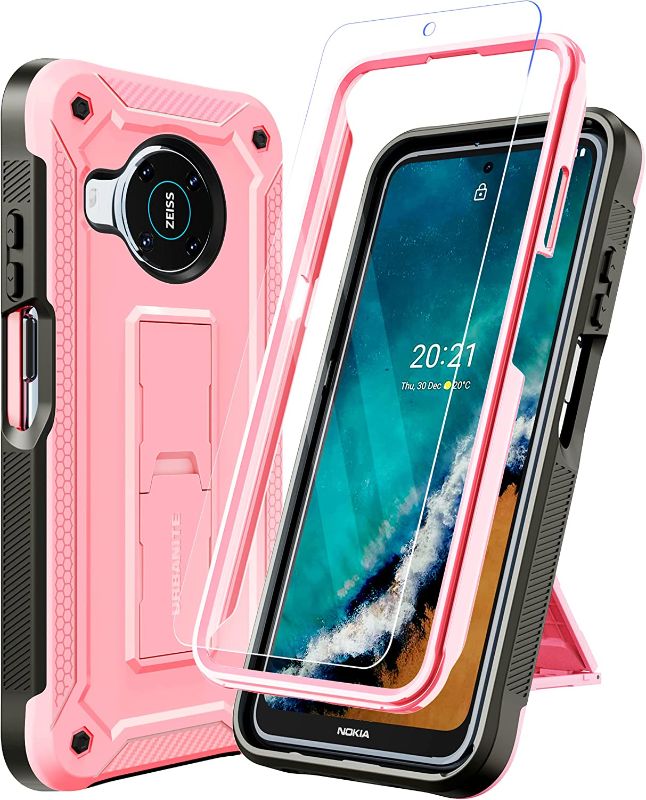 Photo 1 of URBANITE Case for Nokia X100 with Screen Protector and Kickstand, Dual Layer Shockproof Protective Phone Case, Military Grade Heavy Duty Cover Case for Nokia X100 Phone 6.67 Inch(Pink)