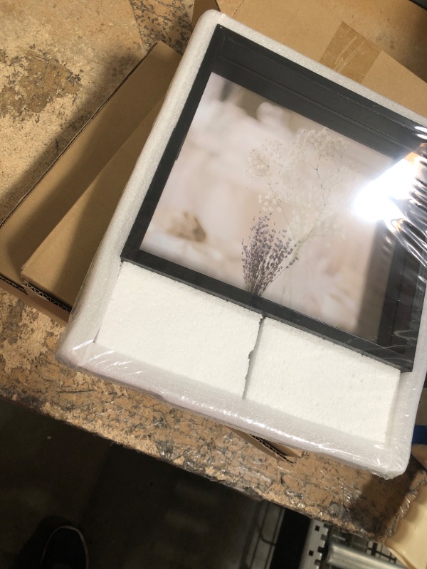 Photo 1 of 8x10 Picture Frame 2 Pack, Black Rustic Wooden Photo Frames with Wood Base and High Definition Glass Covers, U Shaped Double Sided Frame for Tabletop or Desktop Display 8 x 10 in U-BLACK-8X10X2PCS Bundle 2 Pack(4 Pieces total)