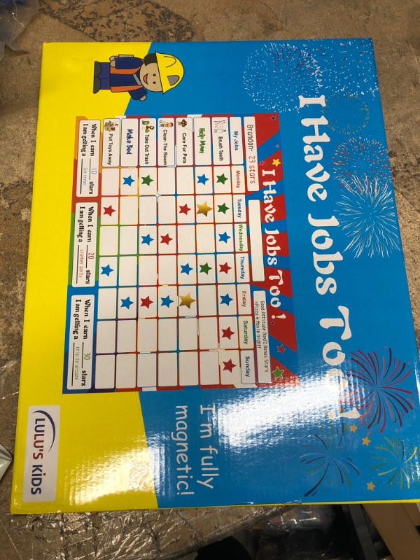 Photo 2 of Alomar Kids Chore Chart for Multiple Kids - Magnetic Dry Erase Responsibility Chart for Daily Routine Reward System - Great for 1 or Multiple Children - with Bonus Stars and Chore Ideas! - 16" x 12"