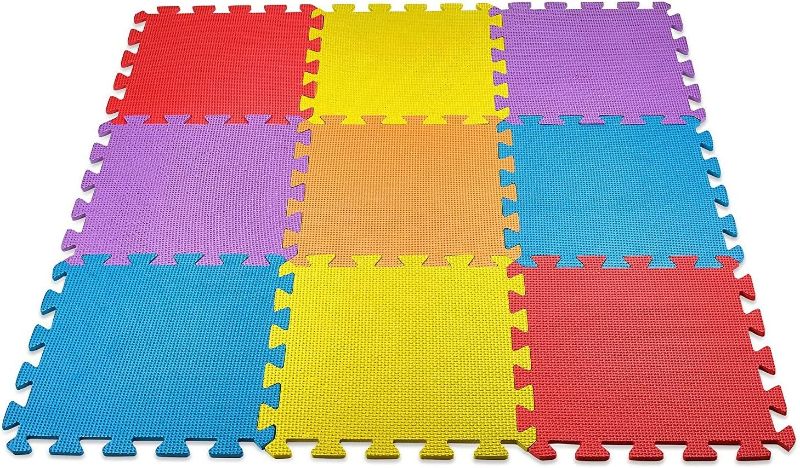 Photo 1 of CREATIVE TIME Floor Mat 34-Tile Multi-Color Exercise Mat Solid Foam EVA Playmat Kids Safety Assorted Soft Colors