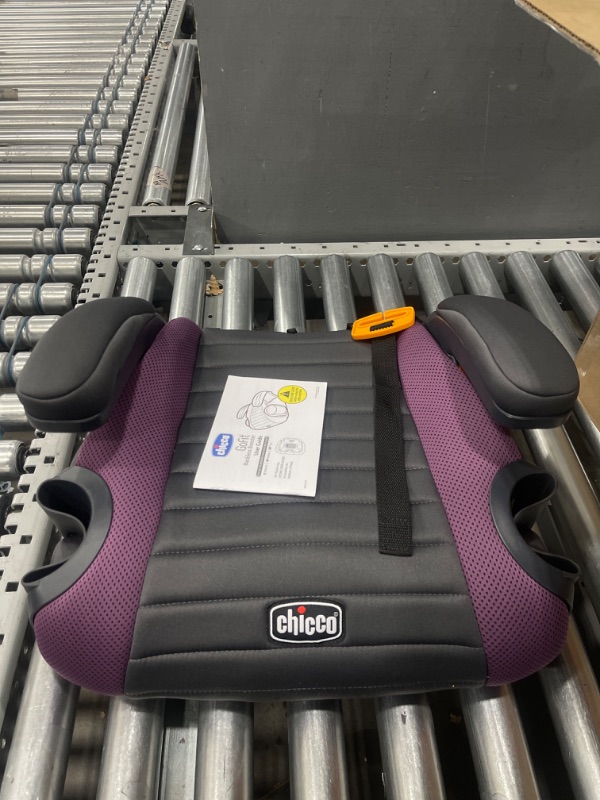 Photo 2 of Chicco GoFit Backless Booster Car Seat, Travel Booster Seat for Car, Portable Car Booster Seat for Children 40-110 lbs, Grape/Purple, 1 Count (Pack of 1) Grape GoFit