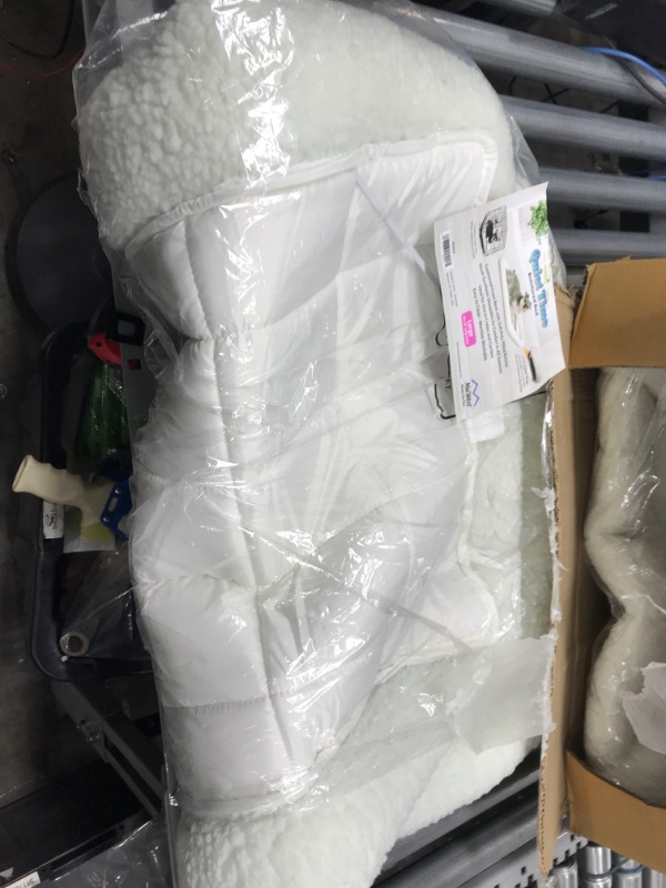 Photo 2 of 42L-Inch White Fleece Dog Bed or Cat Bew w/ Comfortable Bolster | Ideal for Large Dog Breeds & Fits a 42-Inch Dog Crate | Easy Maintenance Machine Wash & Dry  2 beds.