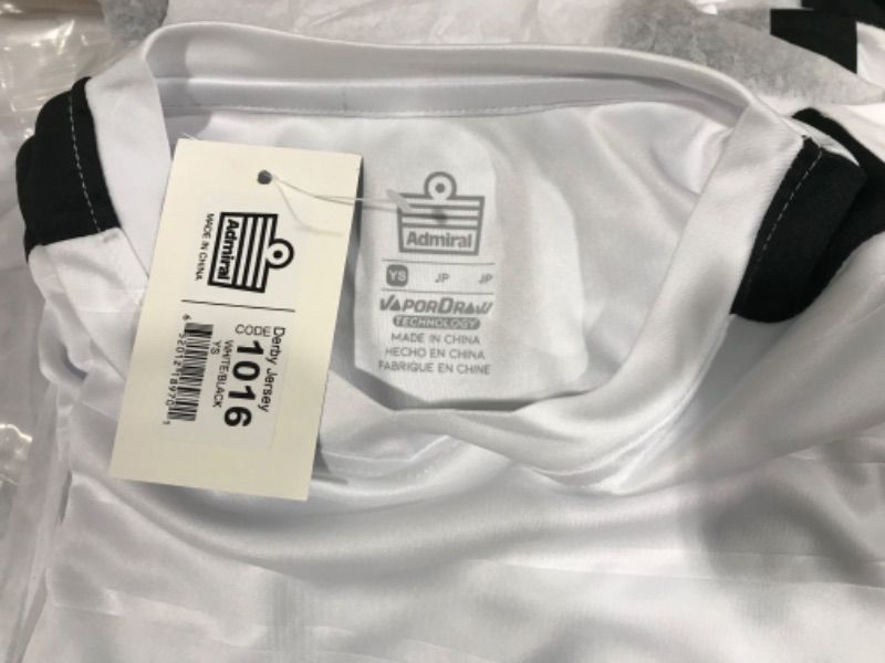 Photo 1 of Admiral Derby Jersey White/Black Youth Small 5 pack
