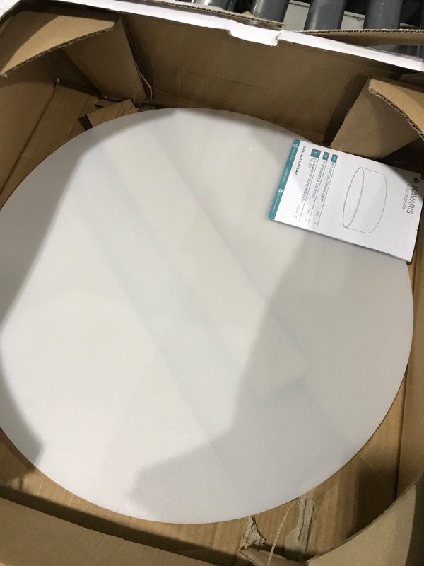 Photo 5 of **SOME DAMAGE/DENTS ON LAMP SHADE, SEE PHOTOS**
Navaris Flush Mount Ceiling Light - 15.75" Diameter Drum Lamp Shade LED Fixture with Remote Control for Bedroom, Living Room, Kitchen - White