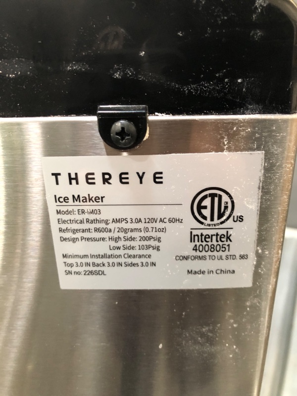 Photo 3 of (USED&DIRTY)
Thereye Countertop Nugget Ice Maker, Pebble Ice Maker Machine, 30lbs Per Day, 2 Ways Water Refill, 3Qt Water Reservoir & Self-Cleaning, Stainless Steel Finish Ice Machine for Home Office Bar Party
