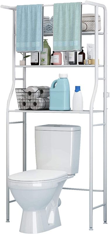 Photo 1 of (NOT THE SAME MODEL IN THE PICTURE)_Shelf Bathroom Space Saver,Over The Toilet Rack,Bathroom Corner Stand Storage Organizer Accessories,The Washing Machine,with Hanging Rod,Bathroom Tower Shelf,White