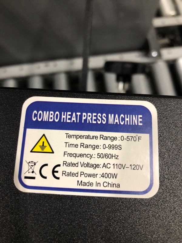 Photo 3 of (DOES NOT TURN ON)VEVOR Heat Press 6x3.75Inch Curved Element Hat Press Clamshell Design Heat Press for Hats Rigid Steel Frame No Stick Digital LCD Timer and Temperature Control (6x3.75Inch Clamshell Design)
