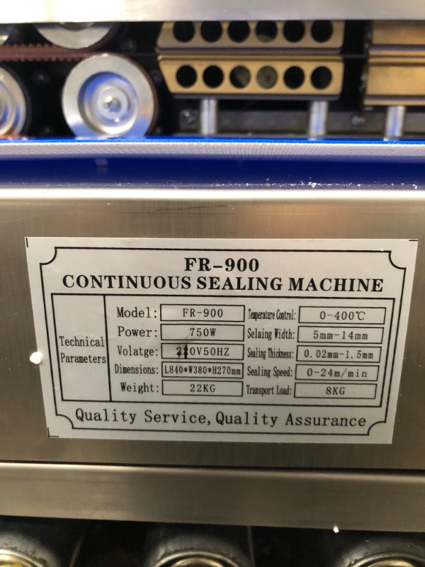 Photo 3 of (UNABLE TO TEST)
YR YURUI Stainless Steel Automatic Continuous Sealing Machine Food Sealer Horizontal Auto Impulse Sealer Machine Sealer Food Grade Packing machine