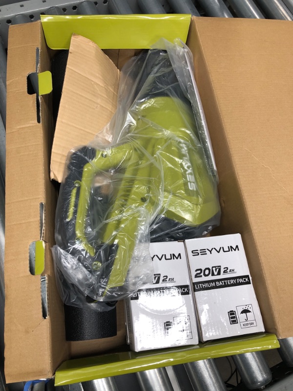 Photo 2 of ***TESTED AND WORKS****  SEYVUM Leaf Blower - 500CFM 150MPH 20V Leaf Blower Cordless with 2 X 2.0 Battery & Charger, Electric Handheld Leaf Blower - Lightweight Powerful Blower Battery Operated for Lawn Care | Patio | Jobsite