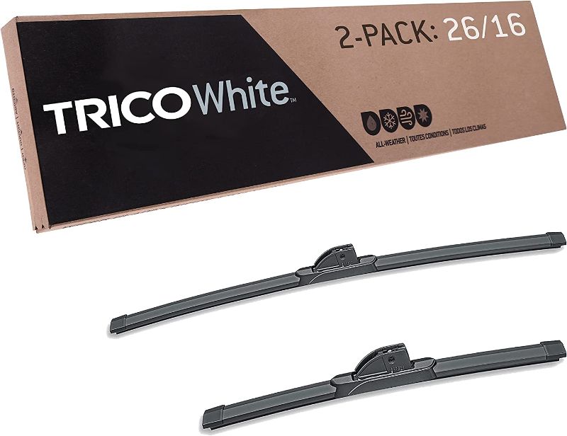 Photo 1 of ***USED AND BENT***   TRICO White® 26 Inch & 16 Inch Pack of 2 Extreme Weather Winter Automotive Replacement Windshield Wiper Blades for My Car (35-2616), Easy DIY Install & Superior Road Visibility
