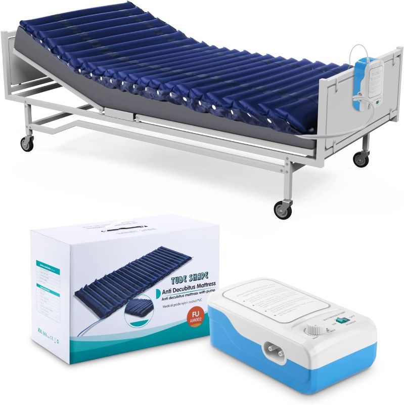 Photo 1 of ****USED AND MISSING PUMP***   Alternating Pressure Mattress for Bed Sores, Anti Decubitus Air Mattress Pads with Low Noise Pump System for Hospital Bed, The Bed Pad to Prevent Bed Sores Can be Disassembled at Will
