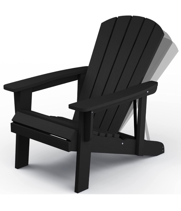 Photo 1 of ****PREVIOUSLY OPENED****   SERWALL Adjustable Backrest Adirondack Chair, All-Weather Adirondack Chair-Black