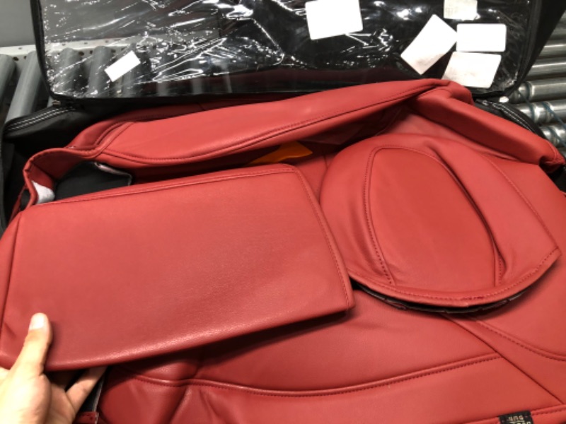 Photo 8 of INCH EMPIRE Seat Cover Custom Fit for Tesla Model Y Synthetic Leather Car Seat Cushion Protector for 2020 2021 2022 2023 Customized (Lichi Wine Red Model Y) Model Y Wine Red