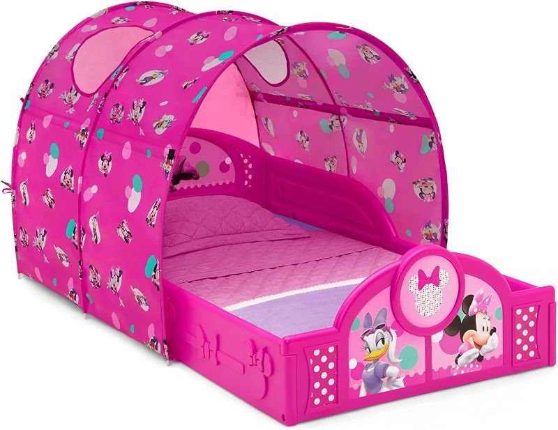 Photo 1 of Disney Minnie Mouse Plastic Sleep and Play Toddler Bed with Canopy by Delta Children
