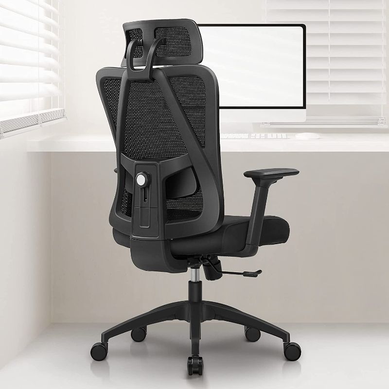 Photo 1 of Primy Ergonomic Office Chair, Computer Desk Chair with Adjustable Sponge Lumbar Support and Thick Cushion, 3-Speed Adjustment Back Chair