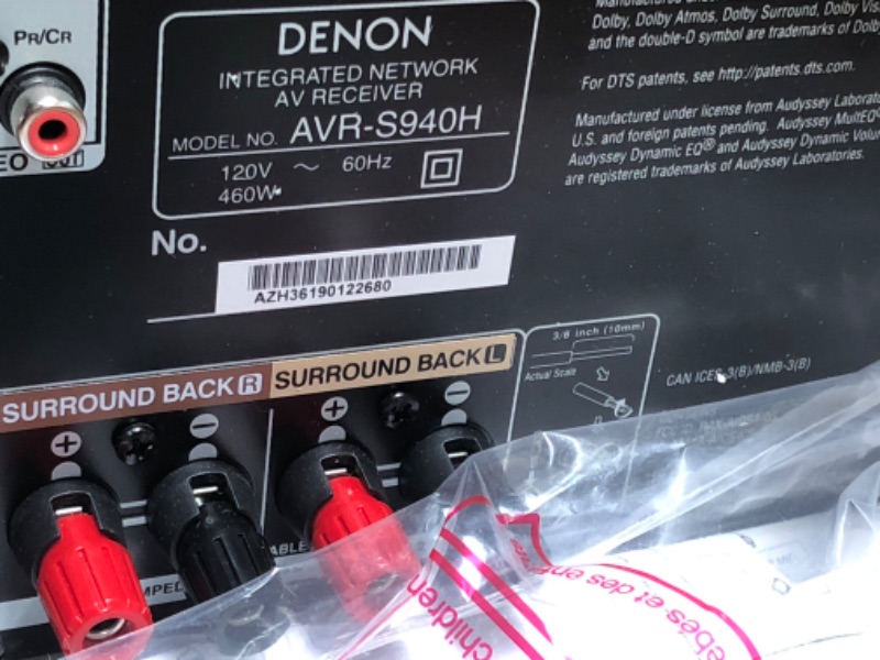 Photo 1 of Denon AVR-S540BT 5.2 channel Receiver - 4K Ultra HD Audio Video, Bluetooth, USB port, Compatible with HEOS Link for Wireless Music Streaming (Discontinued by Manufacturer)
