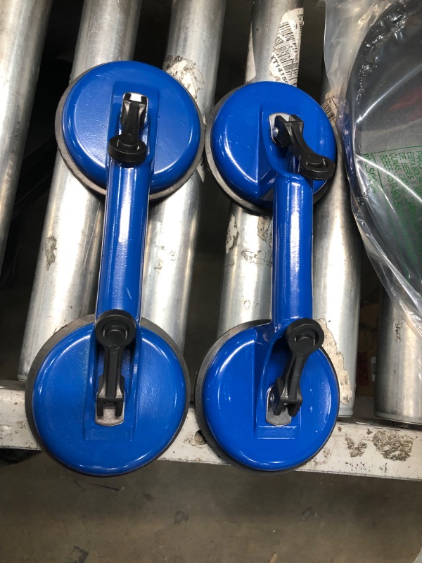 Photo 3 of **USED**
Queta 2 Pack Glass Suction Cups Heavy Duty Aluminum Vacuum Plate Double Handle Glass Holder