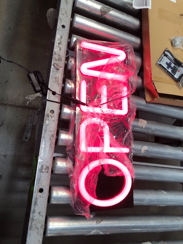 Photo 2 of VEVOR LED Open Sign, 20" x 7" Neon Open Sign for Business, Red Advertisement Board Adjustable Brightness Neon Lights Signs with Remote Control, for Restaurant, Bar, Salon, Shop, Hotel, Window, Wall 