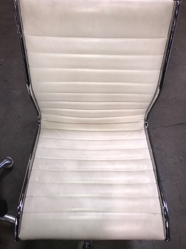 Photo 4 of Set of 2 Classic Armless White Swivel Office Chair
