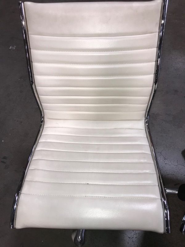 Photo 3 of Set of 2 Classic Armless White Swivel Office Chair
