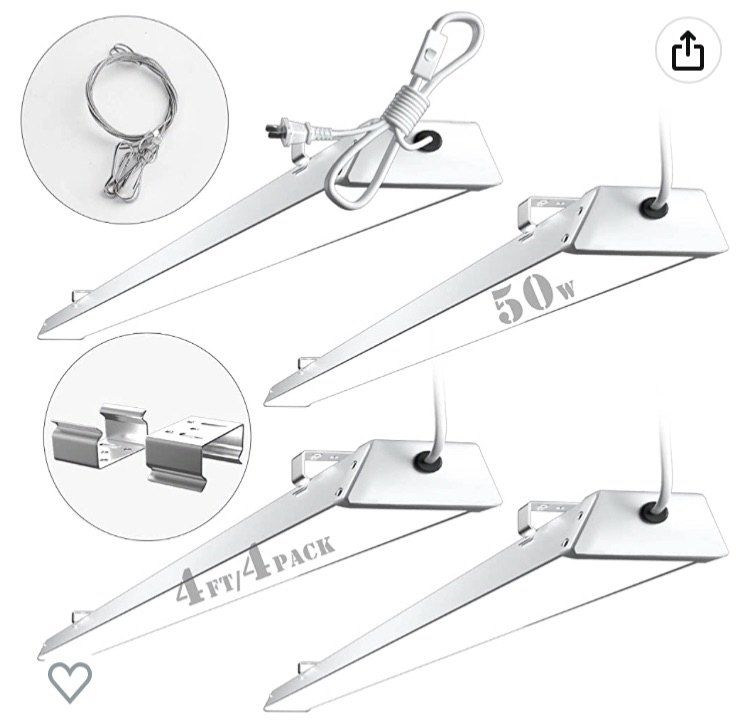 Photo 1 of ETL Listed Compact 4FT LED Shop Light 7000Lm[400W Eqv. ] 5FT Cord with on/Off Switch, 5000K Daylight LED Shop Light Utility Workshop Light with Surface/Suspension Mount for Shop Garage Closet Kitchen