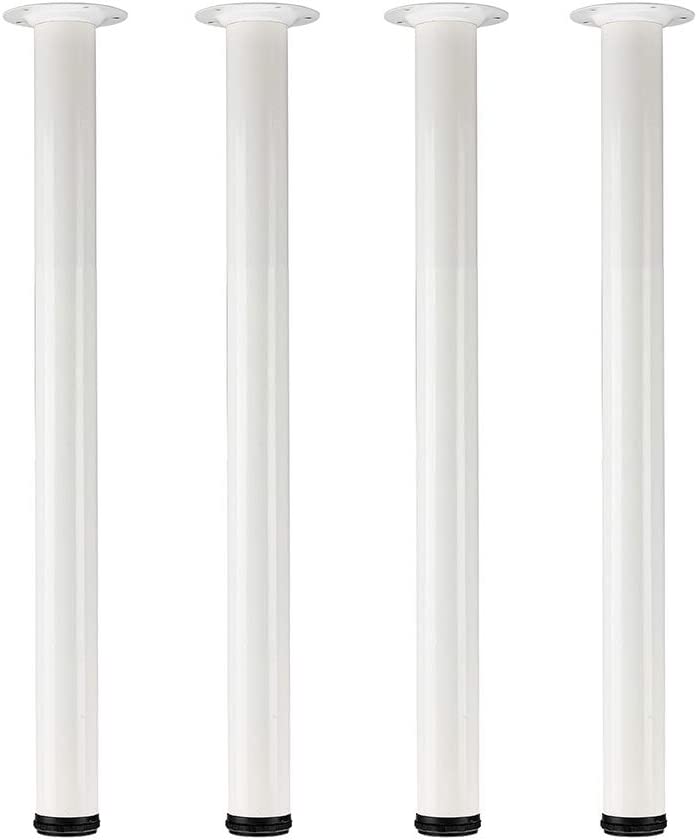 Photo 1 of 28 inch Adjustable Tall Metal Desk Legs, Office Table Furniture Leg Set, Set of 2 (White)