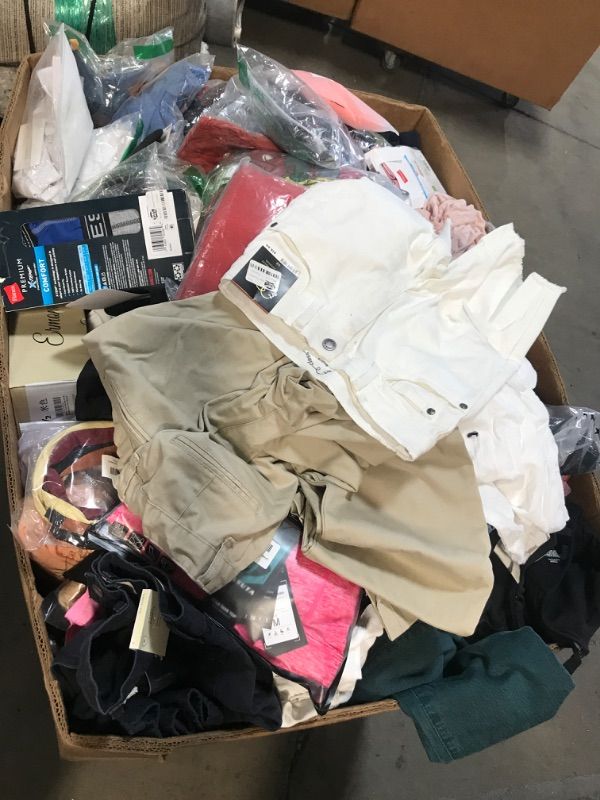 Photo 2 of ALL SALES FINAL; NO RETURNS!!! 31" x 32" x 34" Volume of Miscellaneous Adult & Children's Clothing/Shoes BOX NOT INCLUDED IN SALE