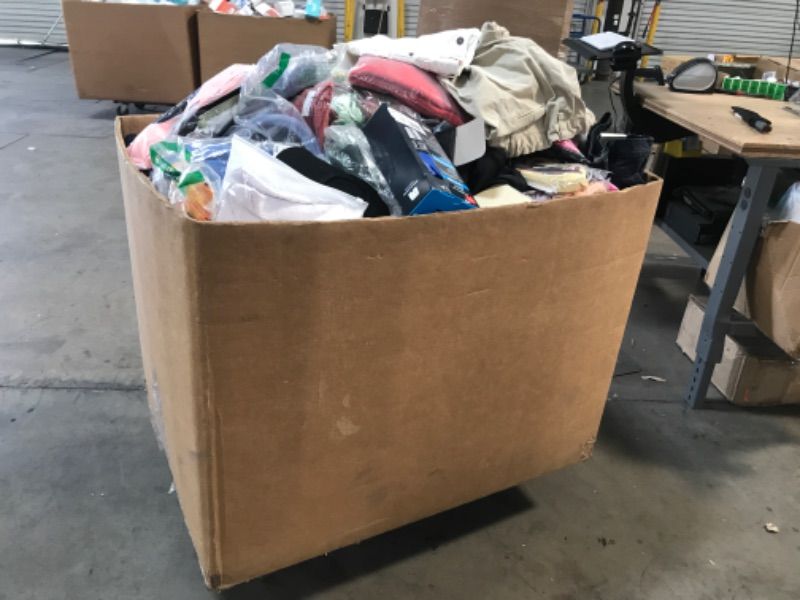 Photo 1 of ALL SALES FINAL; NO RETURNS!!! 31" x 32" x 34" Volume of Miscellaneous Adult & Children's Clothing/Shoes BOX NOT INCLUDED IN SALE