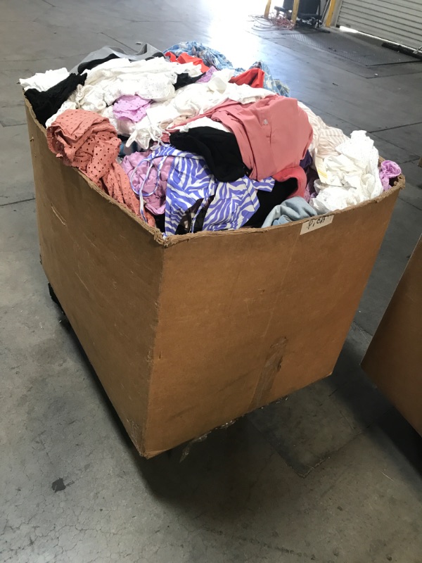 Photo 1 of ALL SALES FINAL; NO RETURNS!!! 31" x 32" x 34" Volume of Miscellaneous Adult & Children's Clothing/Shoes BOX NOT INCLUDED IN SALE