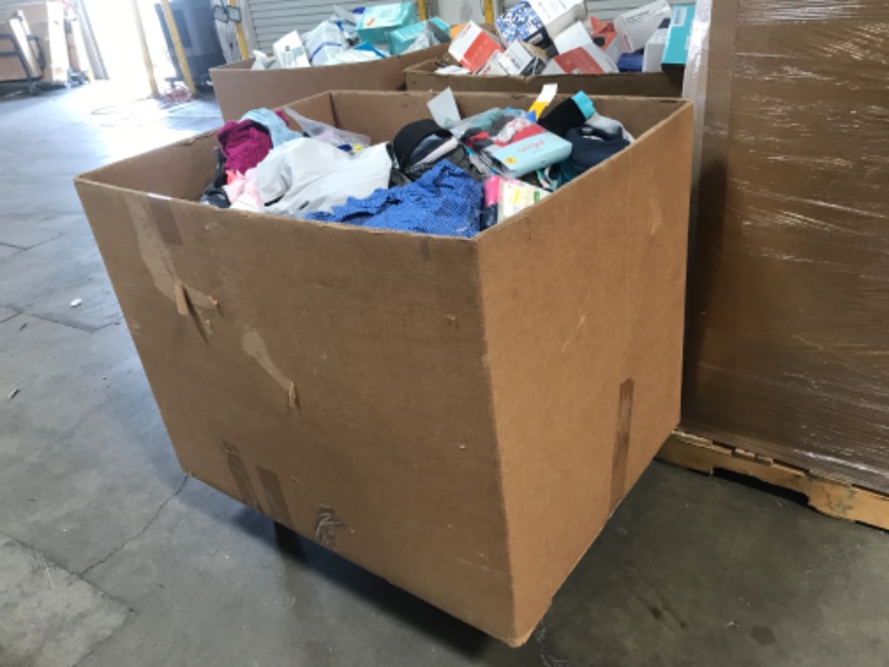 Photo 1 of ALL SALES FINAL; NO RETURNS!!! 31" x 32" x 34" Volume of Miscellaneous Adult & Children's Clothing/Shoes BOX NOT INCLUDED IN SALE