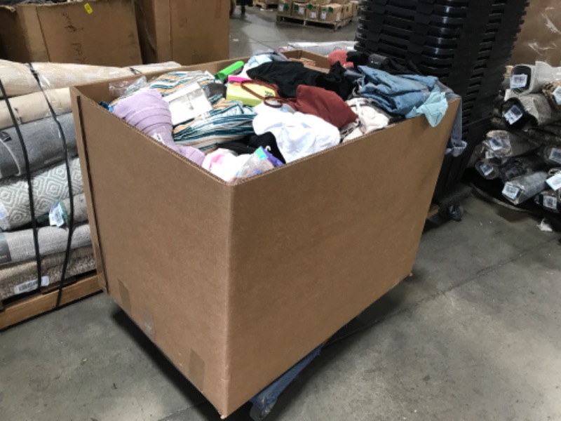 Photo 1 of ALL SALES FINAL; NO RETURNS!!! 31" x 32" x 34" Volume of Miscellaneous Adult & Children's Clothing/Shoes BOX NOT INCLUDED IN SALE