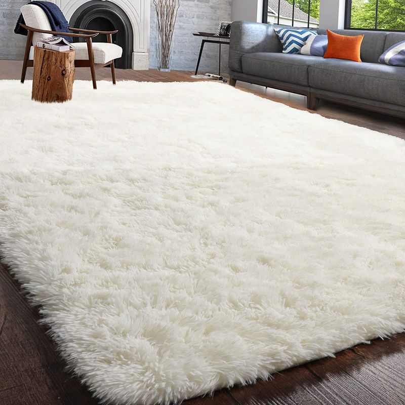 Photo 1 of 5x7,Soft Fuzzy Shaggy Rugs for Living Room Carpet Nursery Floor Girls Dorm Room Rug