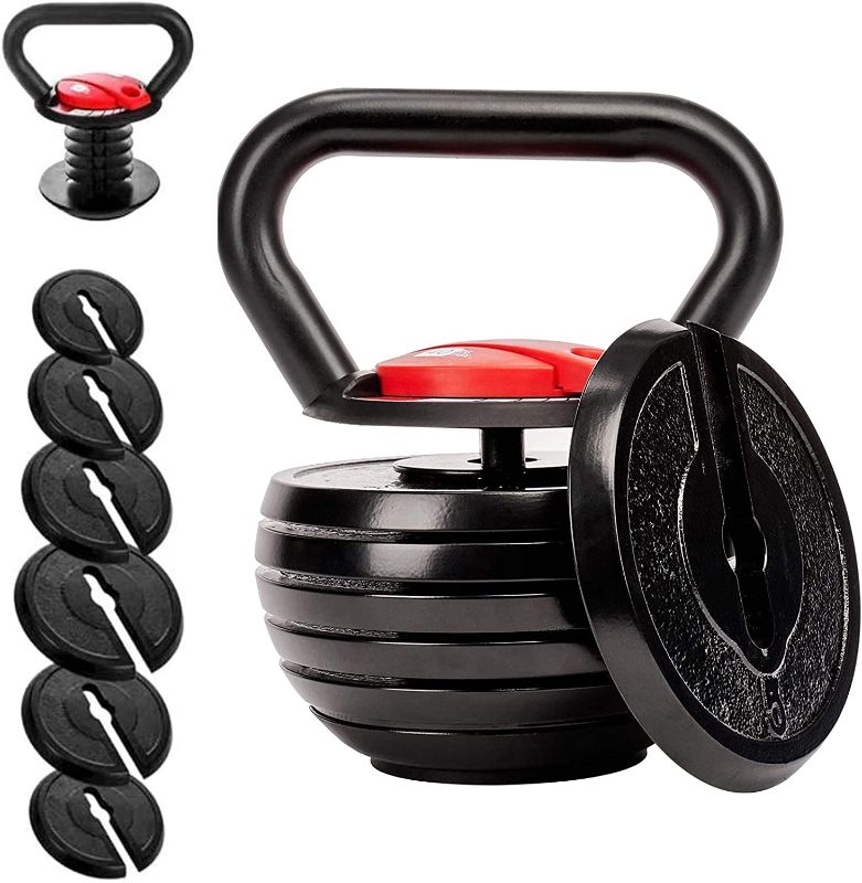 Photo 1 of  5-40LBS Adjustable Kettlebell Weights Sets for Men Women Home Fitness Gym Equipment, Cast Iron Kettle Bell Set for Exercises, Weightlifting,...
