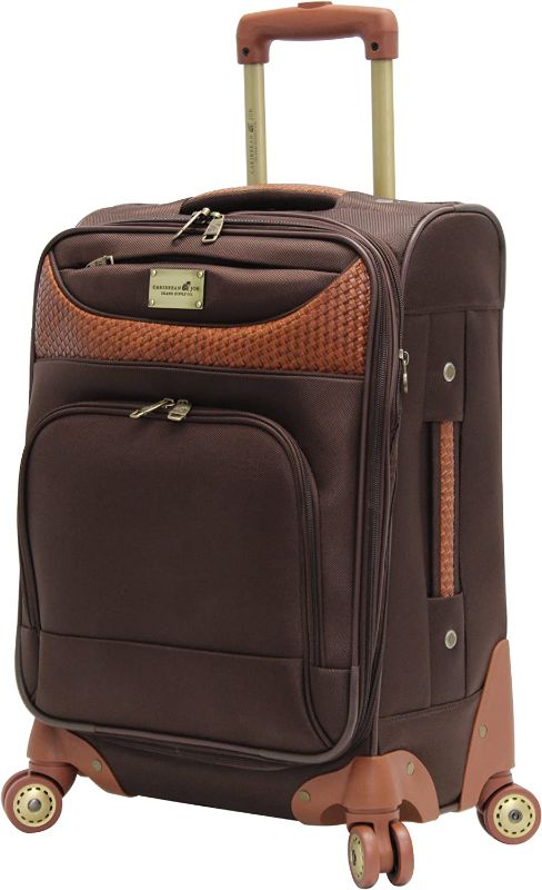 Photo 1 of Caribbean Joe 20 Inch 8 Wheel Spinner Carry-On, Chocolate Brown, One Size
