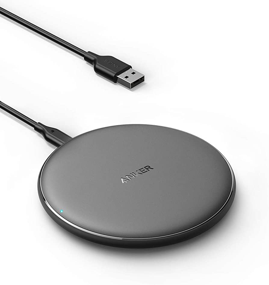 Photo 1 of Anker Wireless Charger, 313 Wireless Charger (Pad), Qi-Certified 10W Max for iPhone 14/14 Pro/14 Pro Max/13/13 Pro Max, AirPods (No AC Adapter, Not Compatible with MagSafe Magnetic Charging)