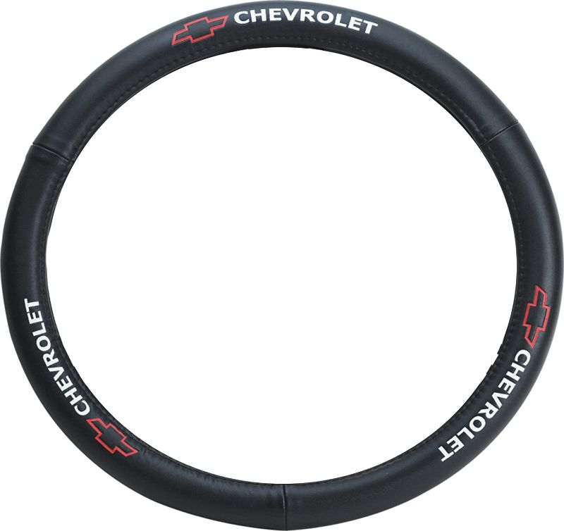 Photo 1 of Pilot SW-111 Genuine Leather Steering Wheel Cover with Chevrolet Logo, Chevy
