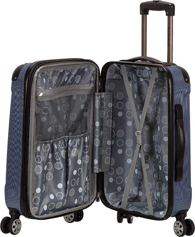 Photo 2 of Rockland London Hardside Spinner Wheel Luggage, Blue, Carry-On 20-Inch
