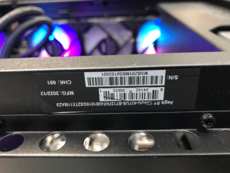 Photo 4 of PARTS ONLY MISSING GRAPHICS CARD HARD DRIVE AND CPU MISSING GLASS BROKEN GLASS 

MSI Aegis RS (Tower) Gaming Desktop, Intel Core I7-13700KF, GeForce RTX 4080, 16GB Memory (8GB X 2), 1TB SSD, 240 Liquid Cooling, USB Type-C, VR-Ready
