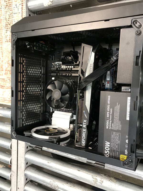 Photo 1 of PARTS ONLY DID NOT DISPLAY 
Skytech Blaze II Gaming PC Desktop – AMD Ryzen 5 5600G 3.9 GHz, RTX 3060, 500GB NVME SSD, 16G DDR4 3200, 600W Gold PSU, AC Wi-Fi, Windows 10 Home 64-bit