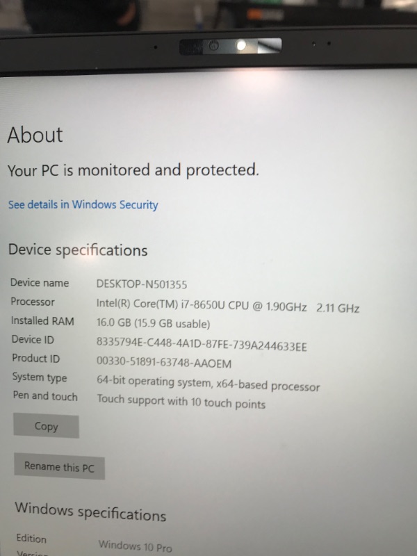 Photo 4 of Lenovo ThinkPad X1 Carbon (6th Gen) - Windows 10 Pro - Intel Quad Core i7-8650U, 256GB NVMe-PCIe SSD, 16GB RAM, 14 FHD IPS (1920x1080) Display, Fingerprint Reader, Black (Renewed)
