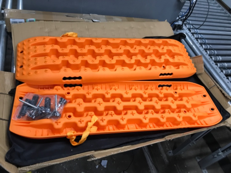 Photo 2 of **MISSING PINS**
ORCISH Recovery Traction Boards Tracks Tire ladder for Sand Snow Mud 4WD(Set of 2) (2Gen Bag+Mounting Pins, Orange) 2Gen Bag+Mounting Pins Orange