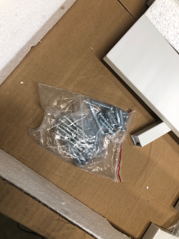 Photo 1 of Natwind 43" White Desk Home Office Computer Working Kid Student Study Table with 2-Tier Storage Bookshelves Modern Simple Study Laptop Writing Elegant Style Desk Workstation for Office Home White