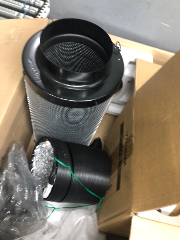 Photo 3 of VIVOSUN Grow Tent Ventilation System Kit: 6 Inch 440 CFM Inline Fan with Speed Controller, 6 Inch Carbon Filter and 8 Feet Black Ducting with a Pair of Rope Hanger 6 Inch Black