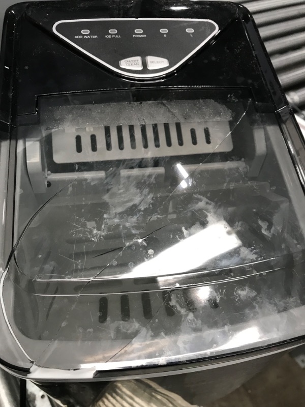Photo 2 of **ICE SCOOP MISSING AND LID IS BROKEN**
Silonn Ice Makers Countertop, 9 Cubes Ready in 6 Mins, 26lbs in 24Hrs, Self-Cleaning Ice Machine with Ice Scoop and Basket, 2 Sizes of Bullet Ice for Home Kitchen Office Bar Party
